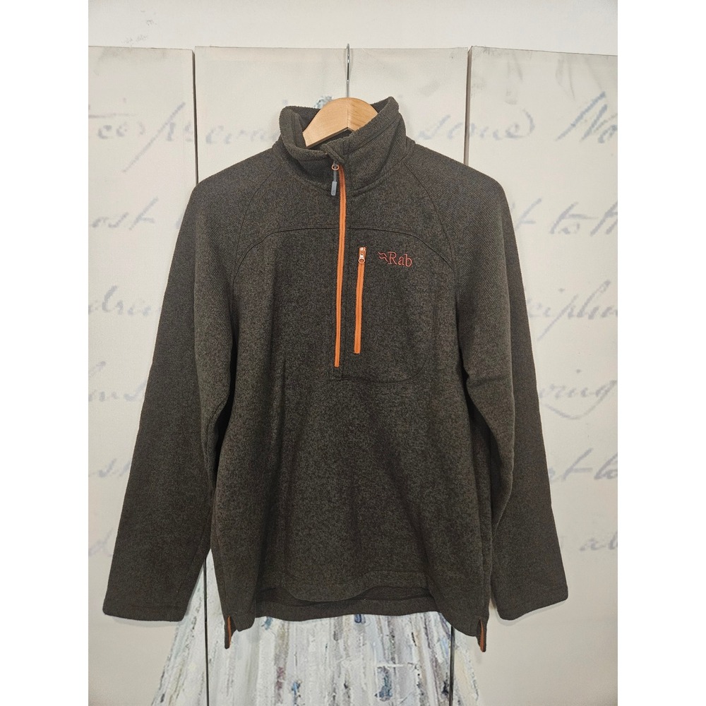 Rab Quest Pull-On Mens Medium Brown Orange Quarter Zip Fleece‎ QFA-79